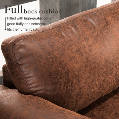 Divano chaise longue reversibile OVIOS con cuscini soffici e gambe in metallo