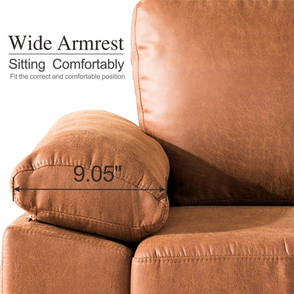 Divano chaise longue reversibile OVIOS con cuscini soffici e gambe in metallo