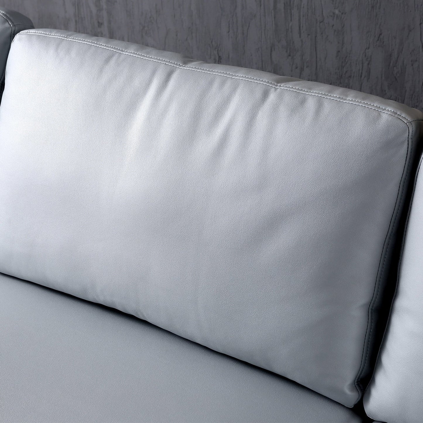 Divano chaise longue reversibile OVIOS con cuscini soffici e gambe in metallo