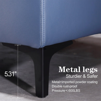 Divano chaise longue reversibile OVIOS con cuscini soffici e gambe in metallo