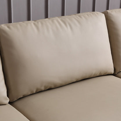 Divano chaise longue reversibile OVIOS con cuscini soffici e gambe in metallo