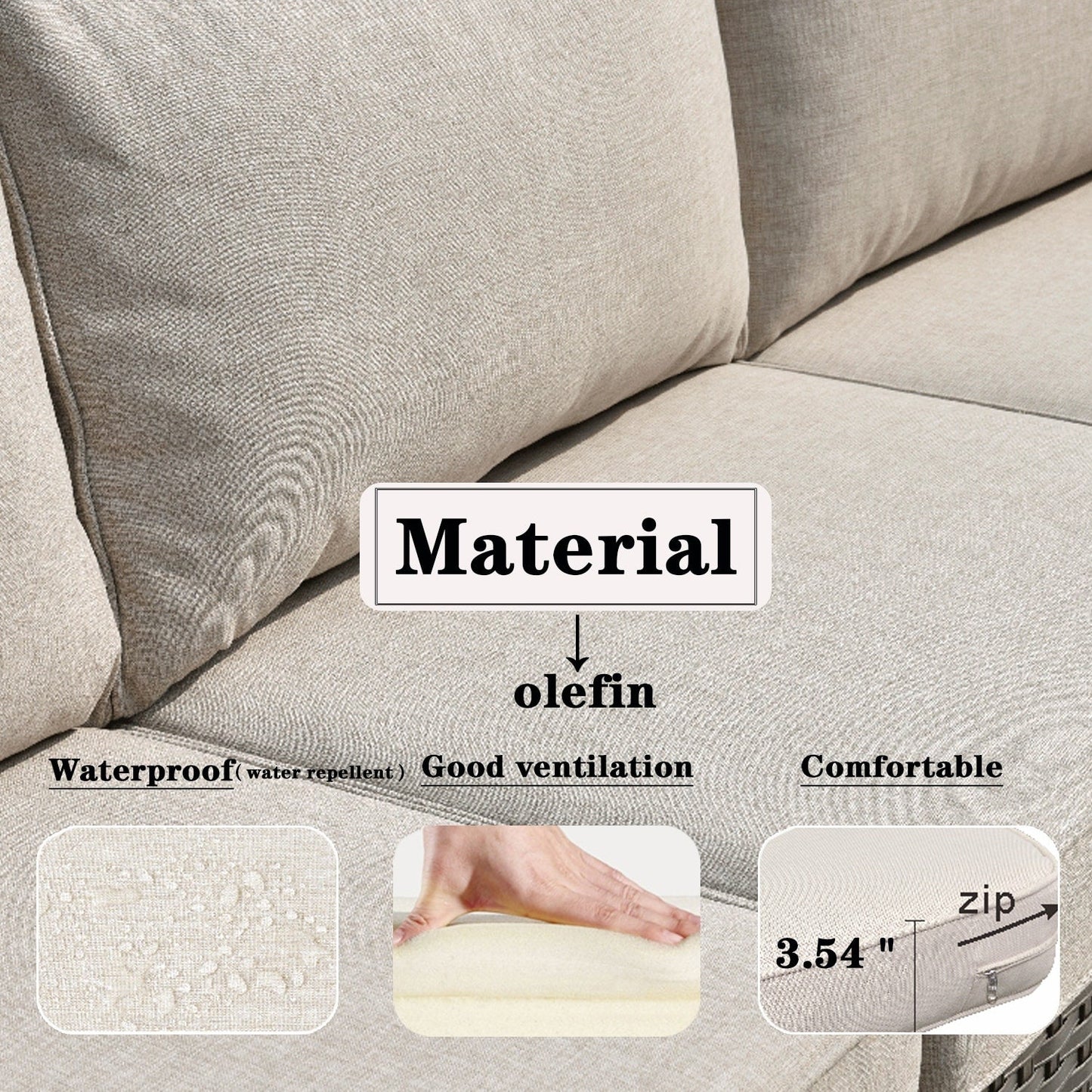 Set di divani componibili OVIOS Deep Seat Wicker da 7 pezzi