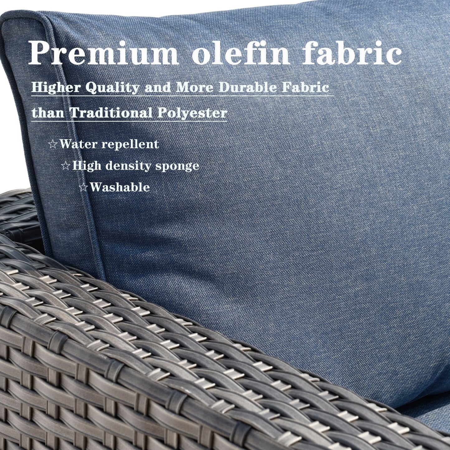 Set di divani componibili OVIOS Deep Seat Wicker da 7 pezzi