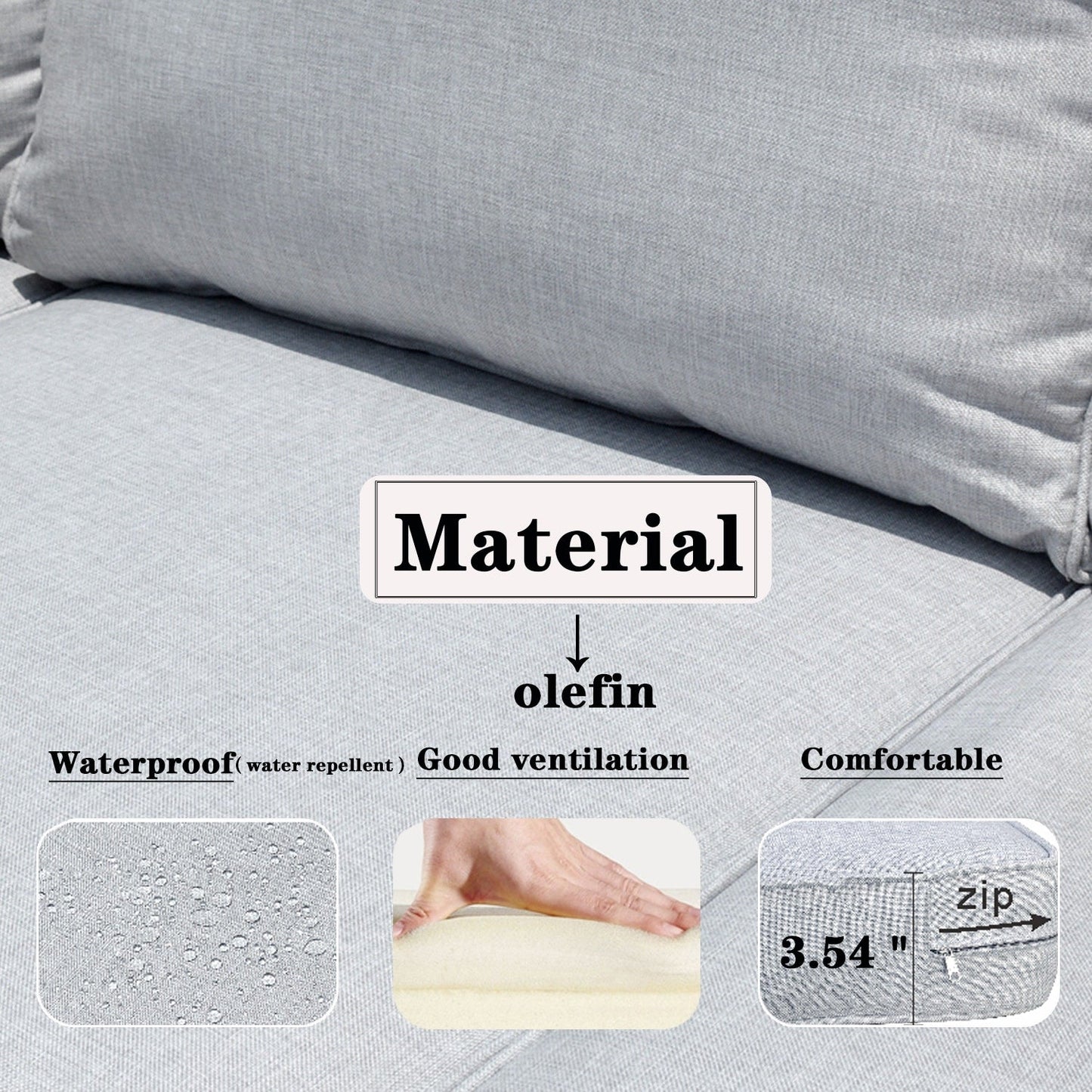 Set di divani componibili OVIOS Deep Seat Wicker da 7 pezzi