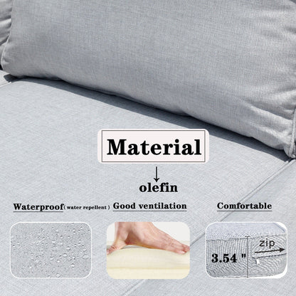 Set di divani componibili OVIOS Deep Seat Wicker da 7 pezzi