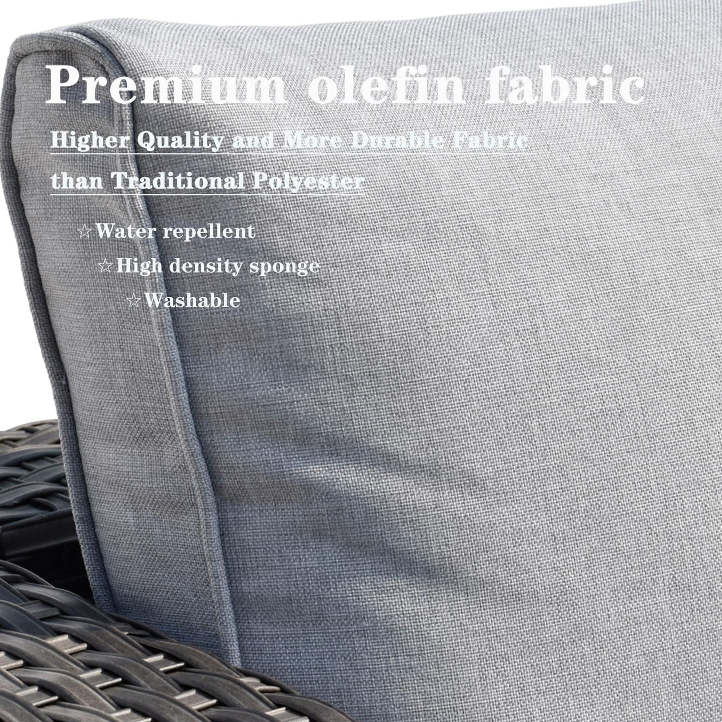 Set di divani componibili OVIOS Deep Seat Wicker da 7 pezzi