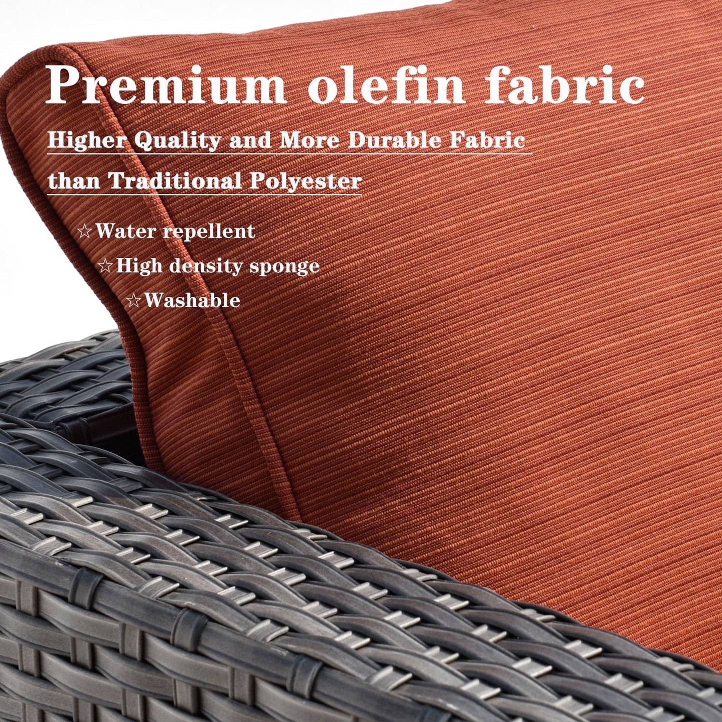 Set di divani componibili OVIOS Deep Seat Wicker da 7 pezzi