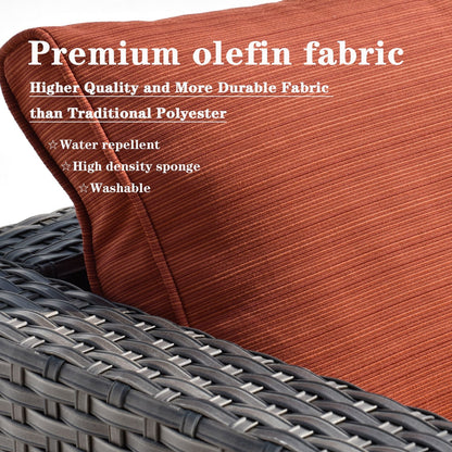 Set di divani componibili OVIOS Deep Seat Wicker da 7 pezzi