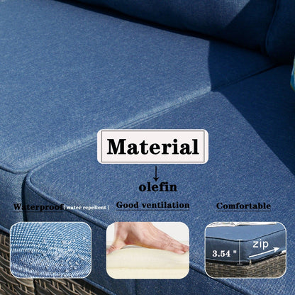 Set di divani componibili OVIOS Deep Seat Wicker da 7 pezzi