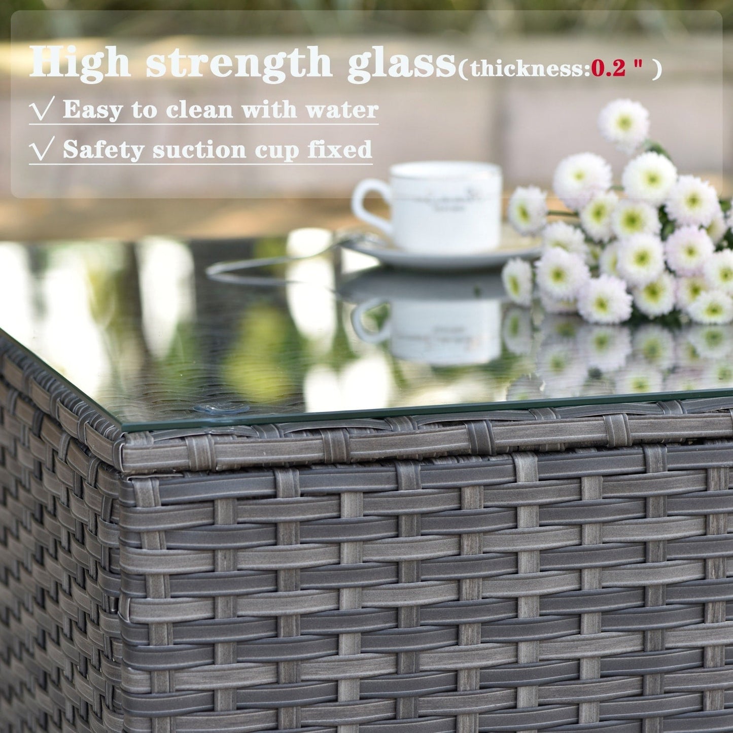 Set di divani componibili OVIOS Deep Seat Wicker da 7 pezzi