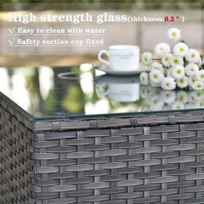 Set di divani componibili OVIOS Deep Seat Wicker da 7 pezzi