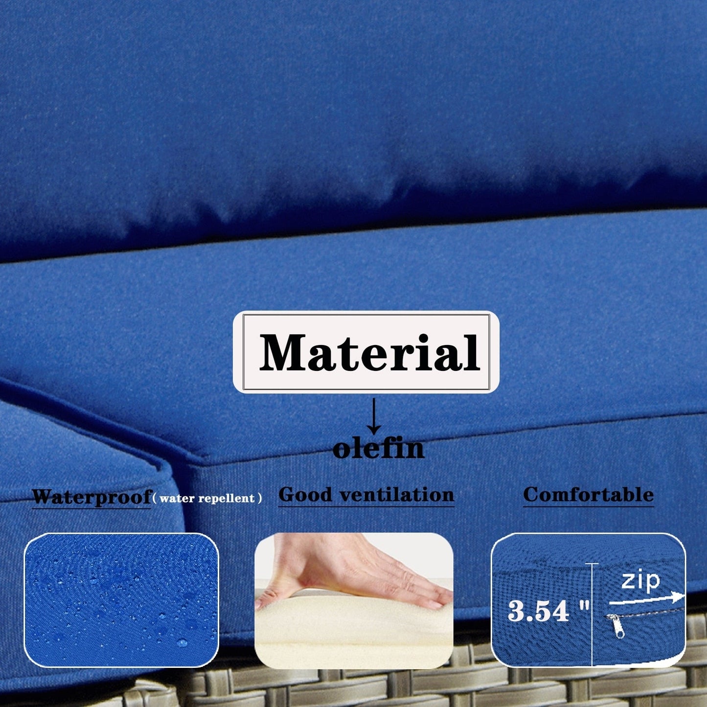 Set di divani componibili OVIOS Deep Seat Wicker da 7 pezzi