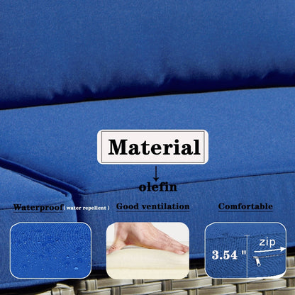 Set di divani componibili OVIOS Deep Seat Wicker da 7 pezzi