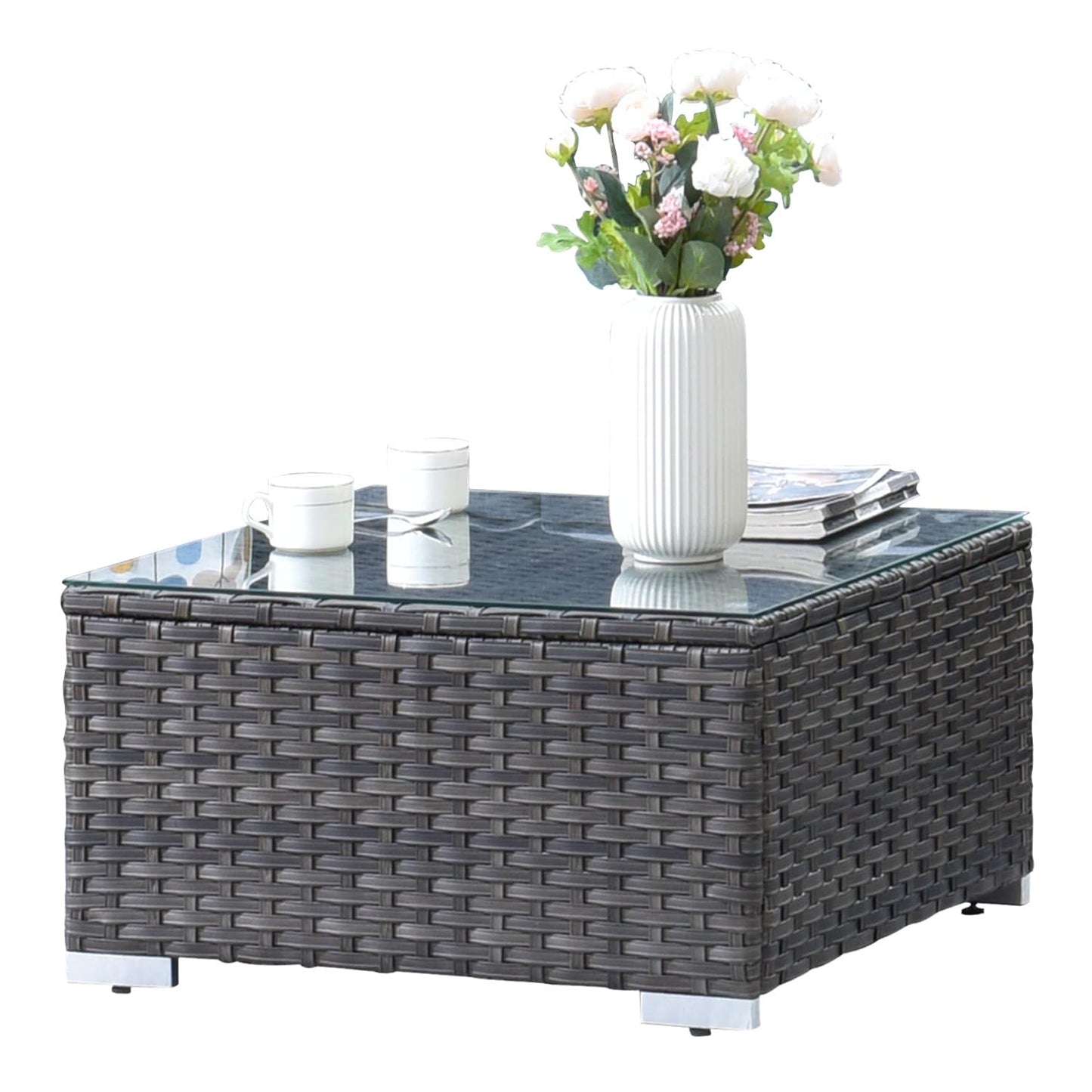 Set di divani componibili OVIOS Deep Seat Wicker da 7 pezzi