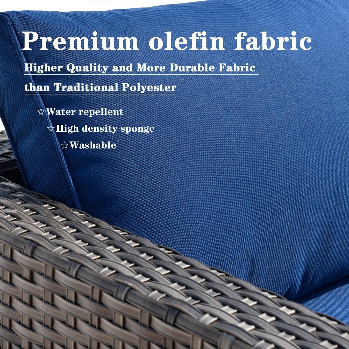 Set di divani componibili OVIOS Deep Seat Wicker da 7 pezzi