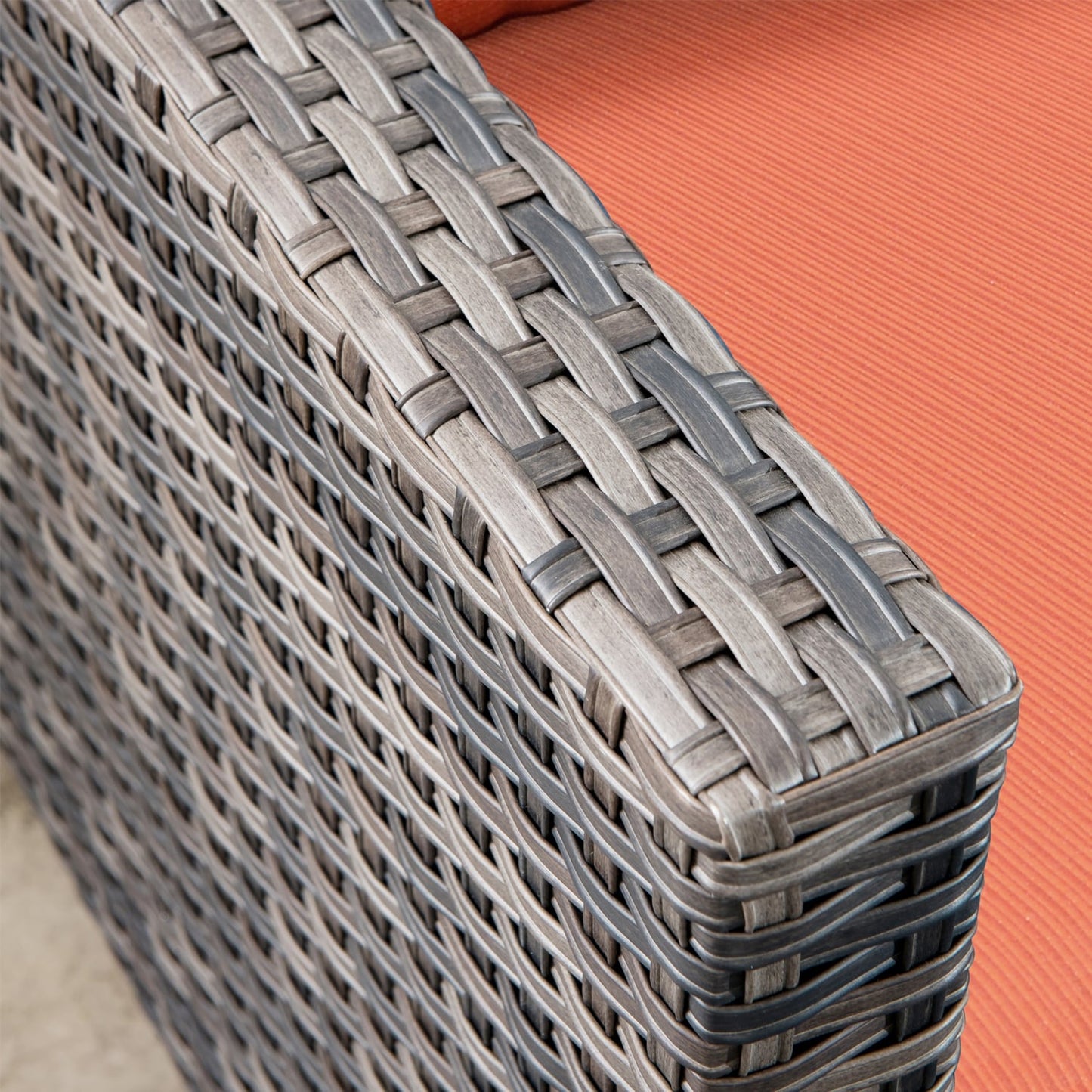 Set di mobili da giardino in vimini OVIOS da 7 pezzi con sedie a dondolo girevoli