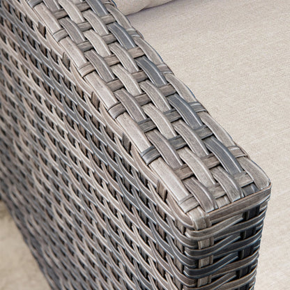 Set di mobili da conversazione in vimini da giardino OVIOS da 8 pezzi con sedie girevoli