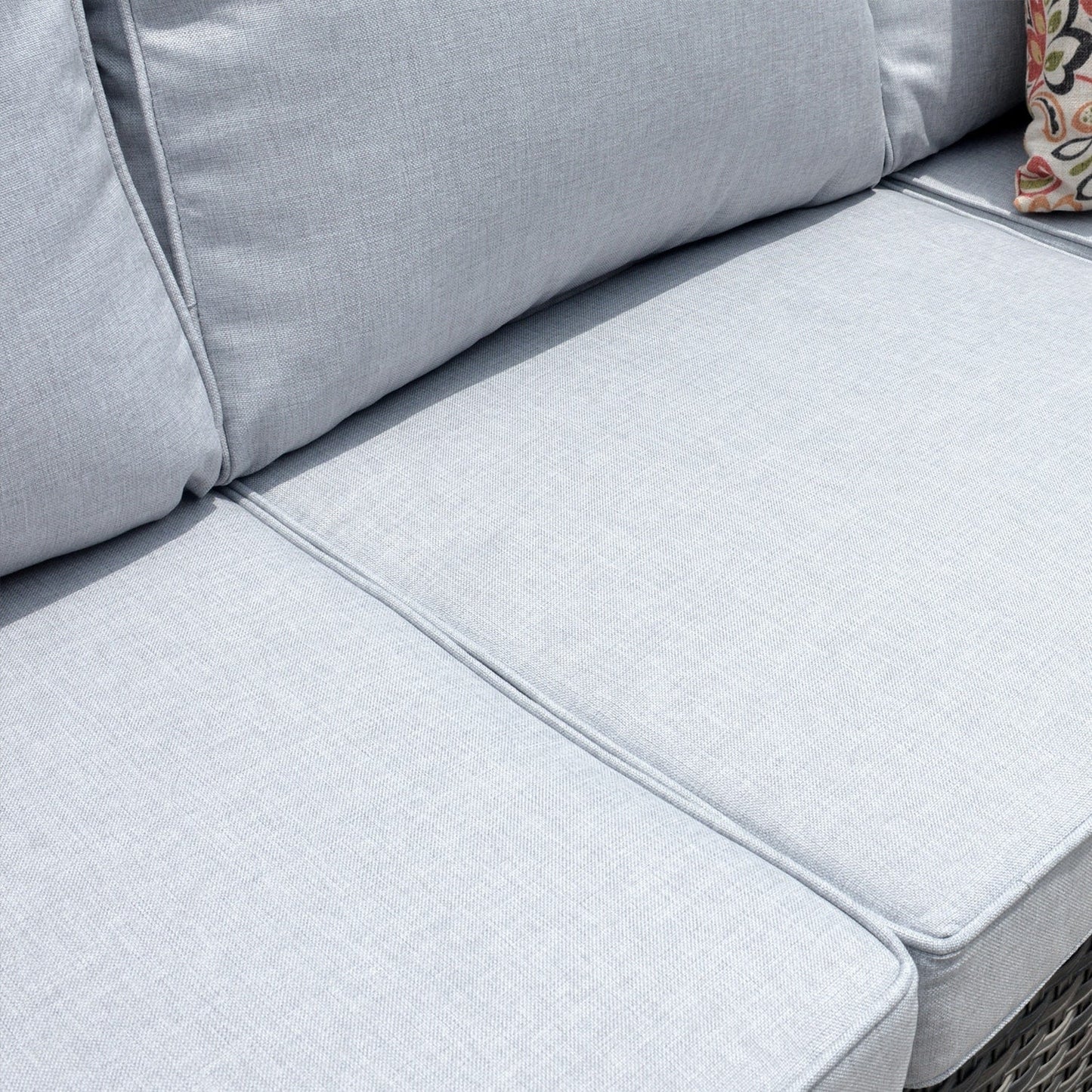 Set di mobili da conversazione in vimini da giardino OVIOS da 8 pezzi con sedie girevoli