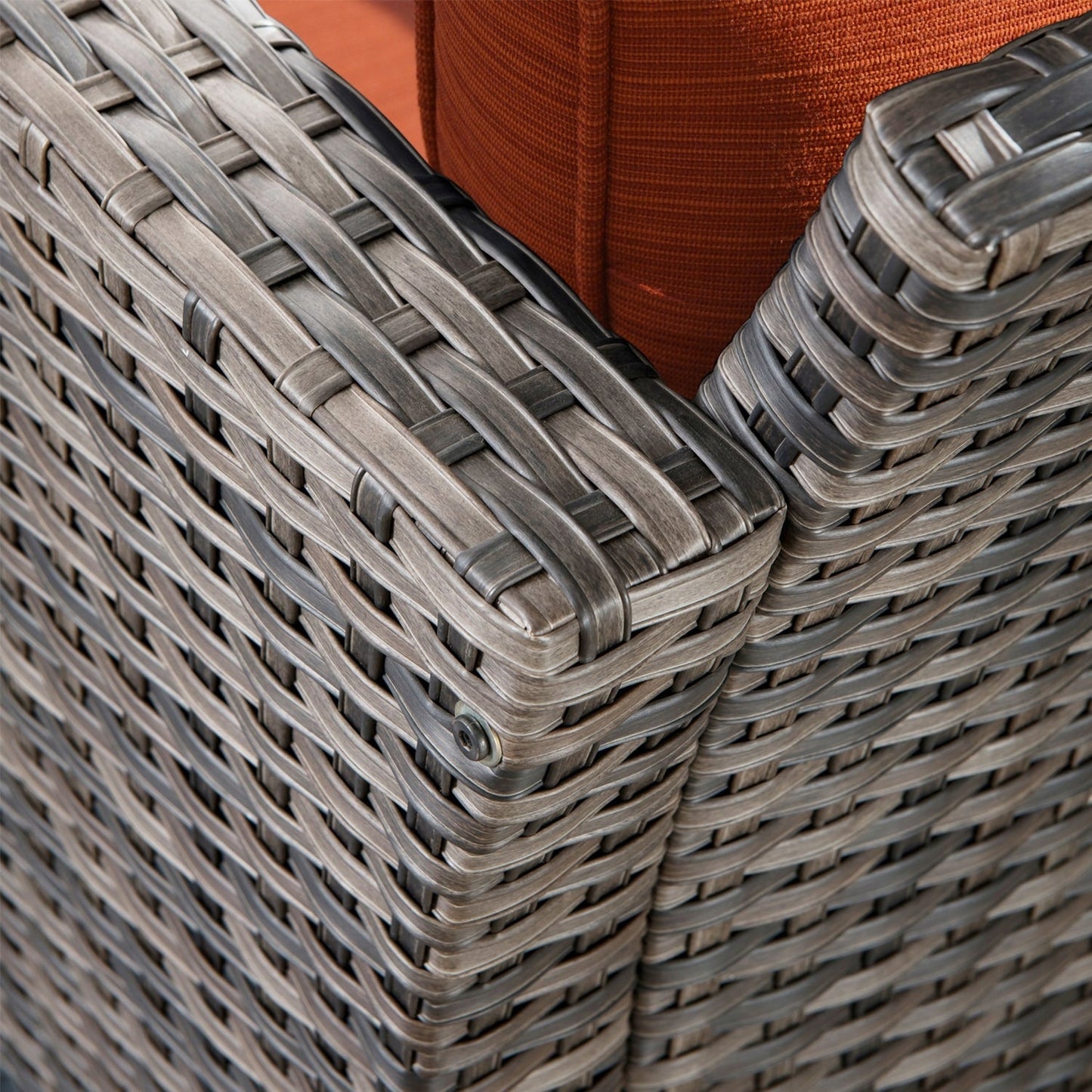 Set di mobili da conversazione in vimini da giardino OVIOS da 8 pezzi con sedie girevoli