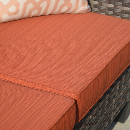 Set di mobili da conversazione in vimini da giardino OVIOS da 8 pezzi con sedie girevoli