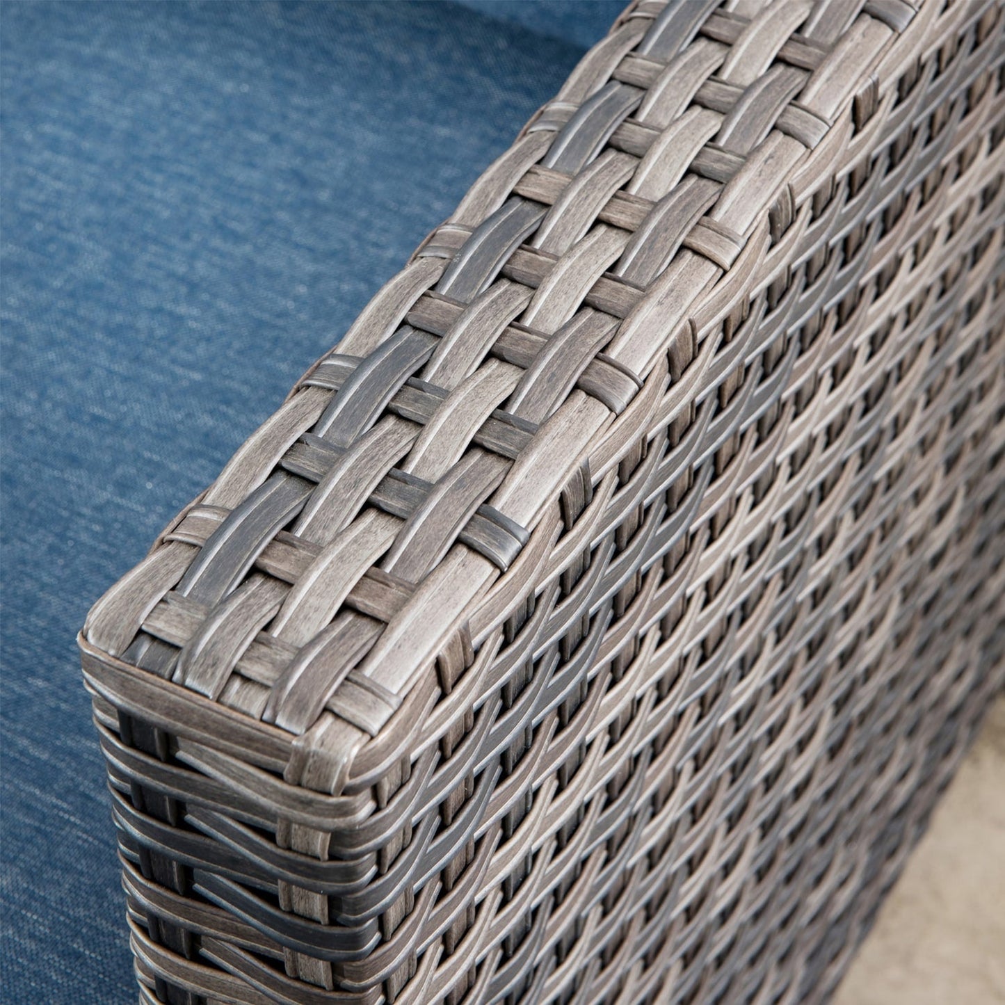 Set di mobili da conversazione in vimini da giardino OVIOS da 8 pezzi con sedie girevoli