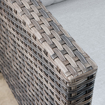 Set di mobili da conversazione in vimini da giardino OVIOS da 8 pezzi con sedie girevoli