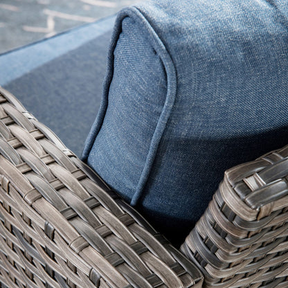 Set di divani da conversazione in vimini da giardino OVIOS da 6 pezzi con sedie a dondolo girevoli