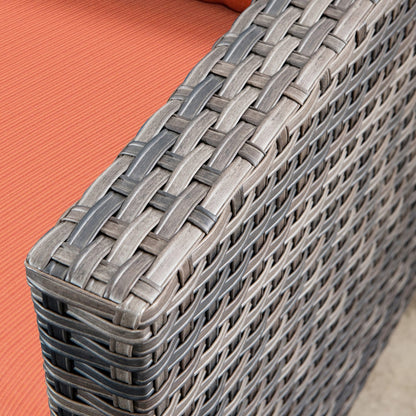 Set di divani da conversazione in vimini da giardino OVIOS da 6 pezzi con sedie a dondolo girevoli