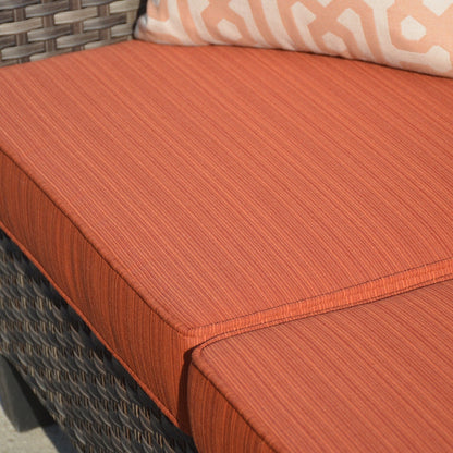 Set di divani da conversazione in vimini da giardino OVIOS da 6 pezzi con sedie a dondolo girevoli