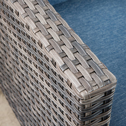 Set di divani da conversazione in vimini da giardino OVIOS da 6 pezzi con sedie a dondolo girevoli