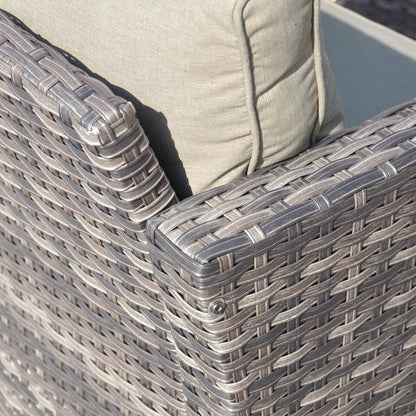 Set di divani da conversazione in vimini da giardino OVIOS da 6 pezzi con sedie a dondolo girevoli