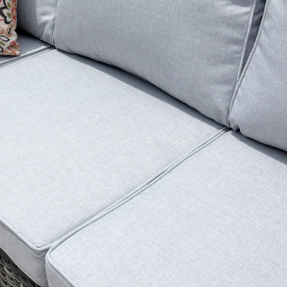 Set di divani da conversazione in vimini da giardino OVIOS da 6 pezzi con sedie a dondolo girevoli