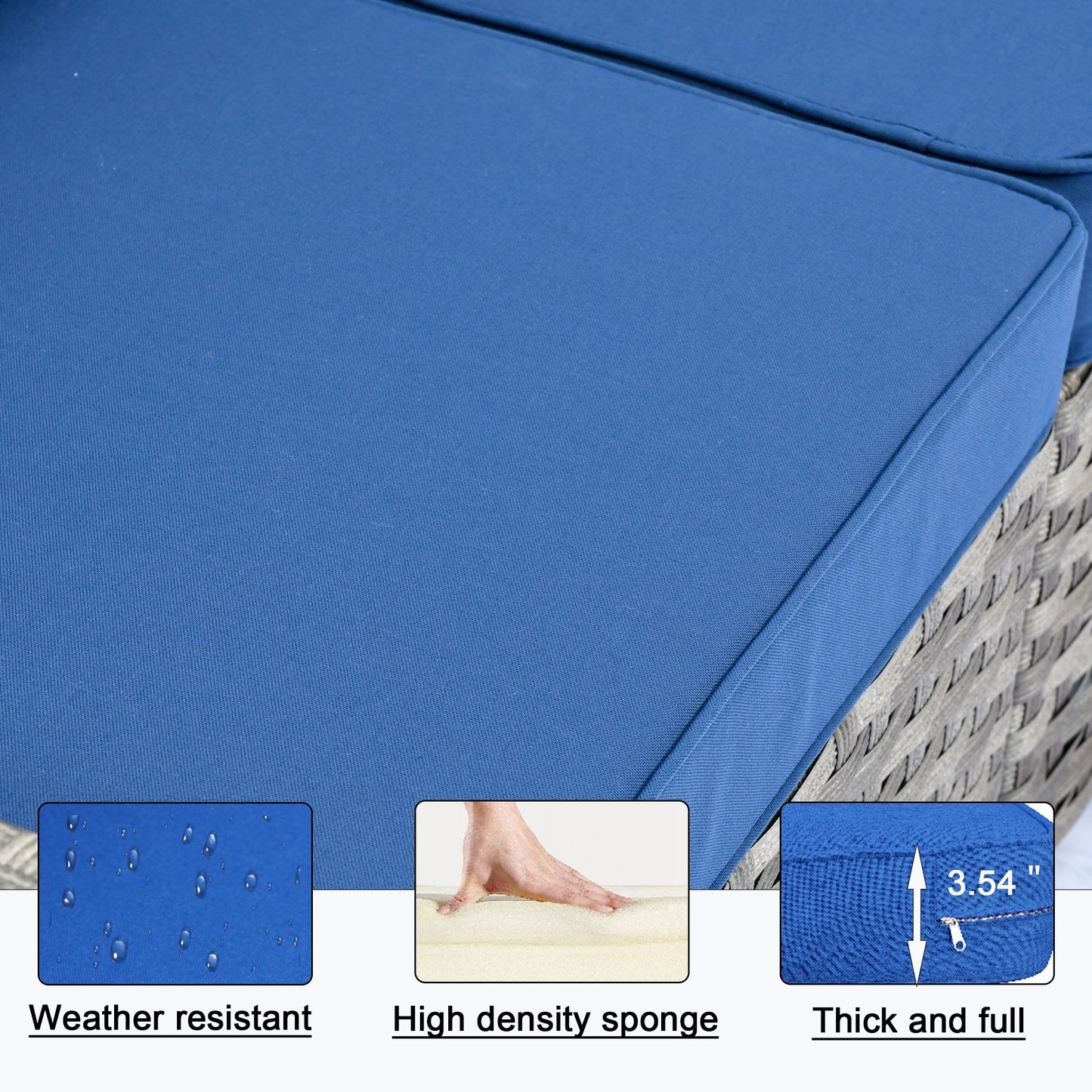 Set da 12 pezzi con tavolo e braccioli larghi per mobili da giardino in vimini OVIOS