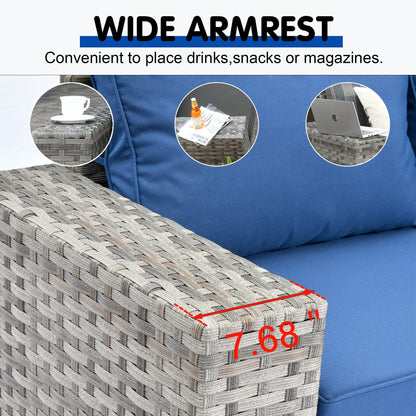 Set da 12 pezzi con tavolo e braccioli larghi per mobili da giardino in vimini OVIOS