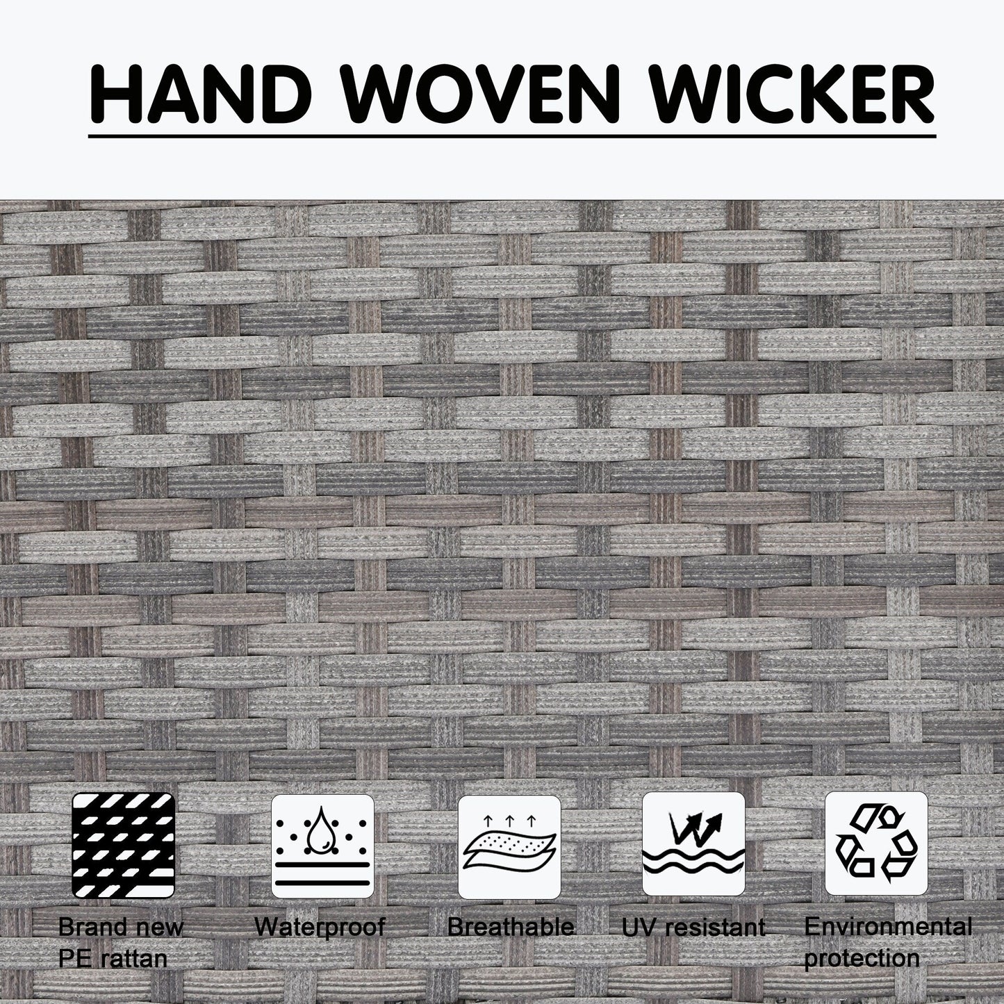 Set da 12 pezzi con tavolo e braccioli larghi per mobili da giardino in vimini OVIOS