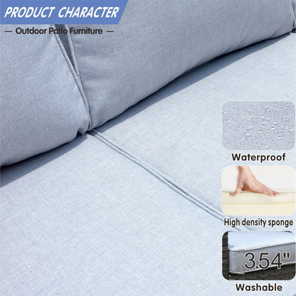 Set di 5 mobili da giardino in vimini con schienale alto OVIOS