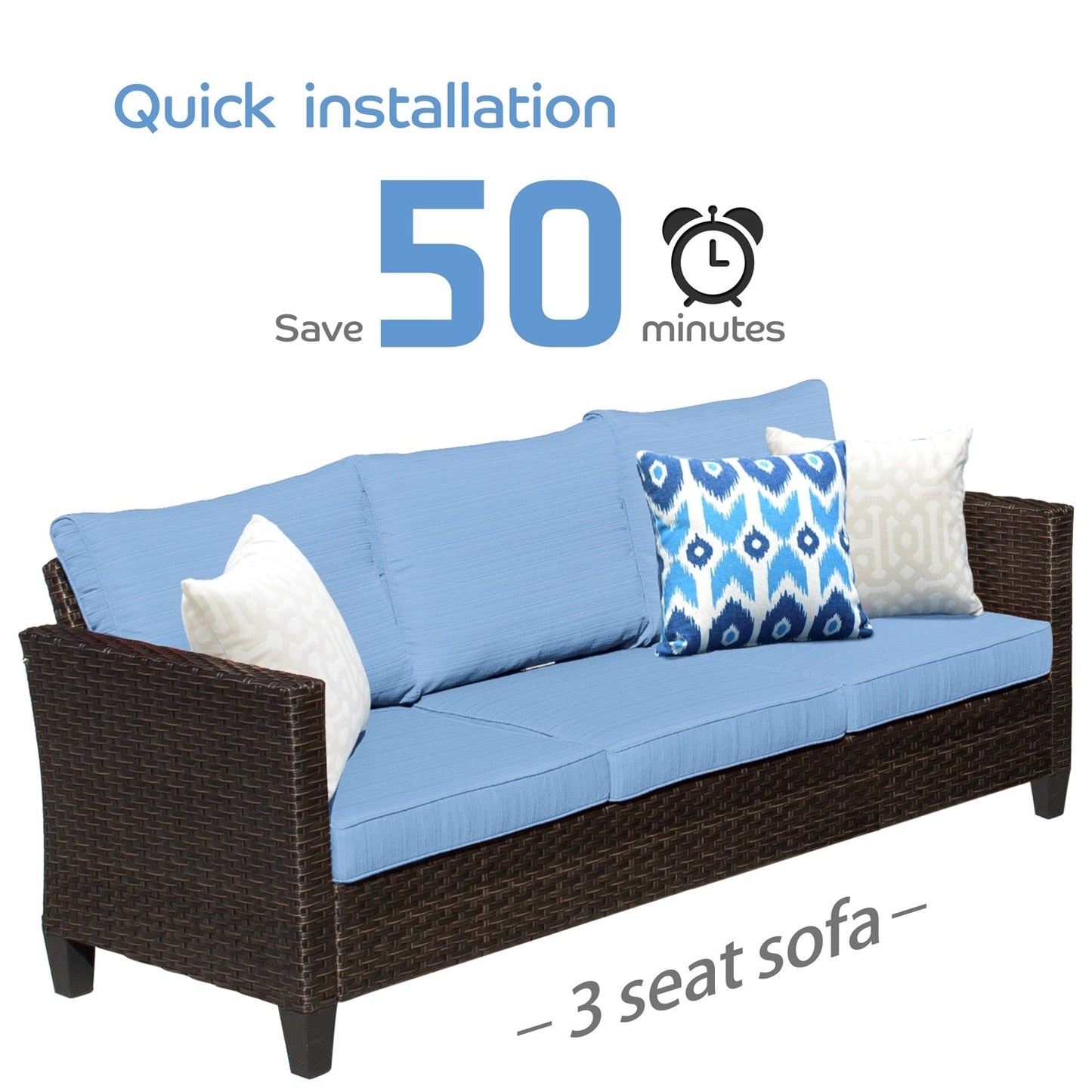 Set di 5 mobili da giardino in vimini con schienale alto OVIOS