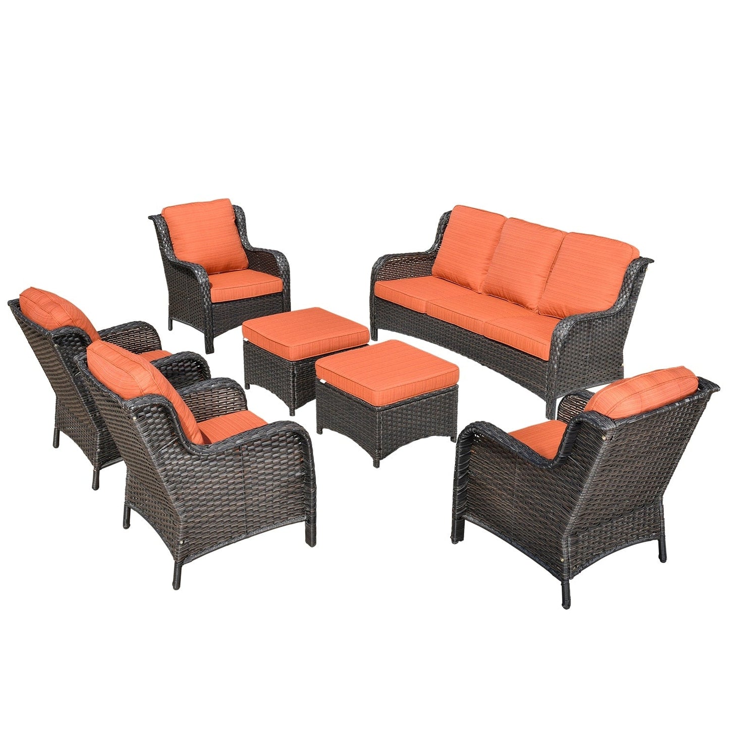 Set di mobili da conversazione per patio OVIOS da 7 pezzi