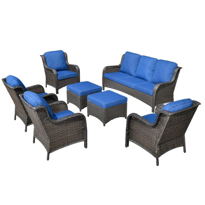 Set di mobili da conversazione per patio OVIOS da 7 pezzi