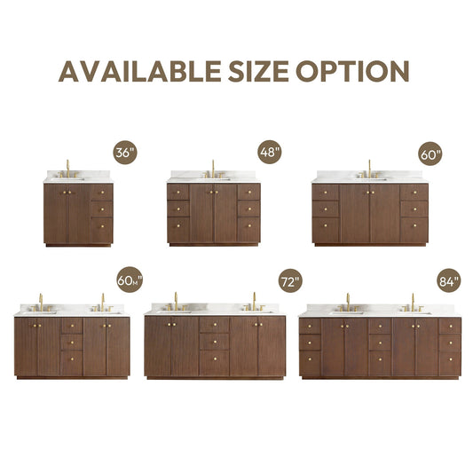 Mobile bagno Oza con piano in pietra di quarzo senza specchio