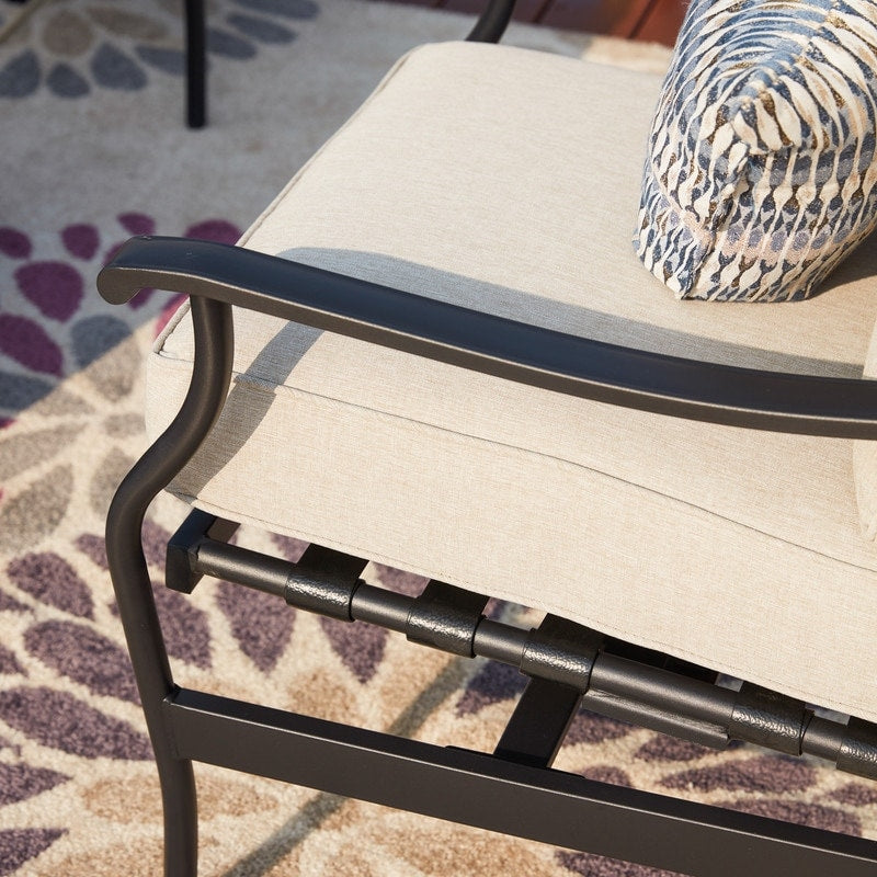 PATIO FESTIVAL Set da conversazione per esterni da 3 pezzi con cuscini