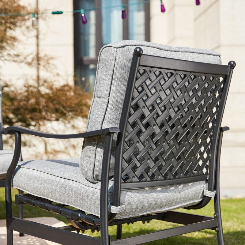 PATIO FESTIVAL Set da conversazione per esterni da 3 pezzi con cuscini