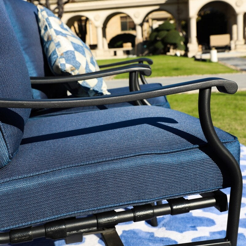 PATIO FESTIVAL Set da conversazione per esterni da 3 pezzi con cuscini