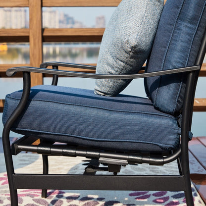 PATIO FESTIVAL Set da conversazione per esterni da 3 pezzi con cuscini