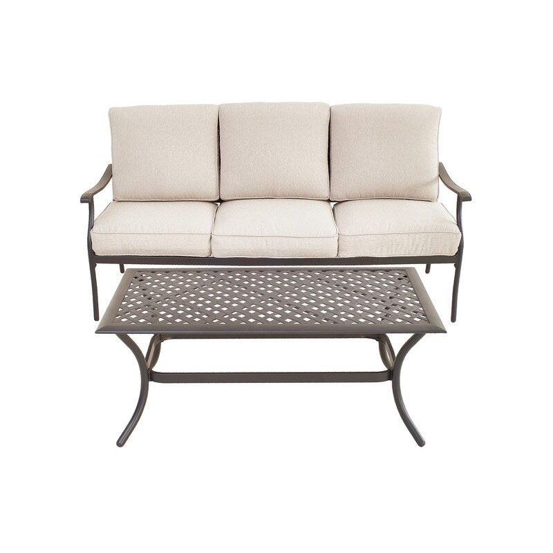 PATIO FESTIVAL Divano da esterno a 3 posti con tavolino da caffè