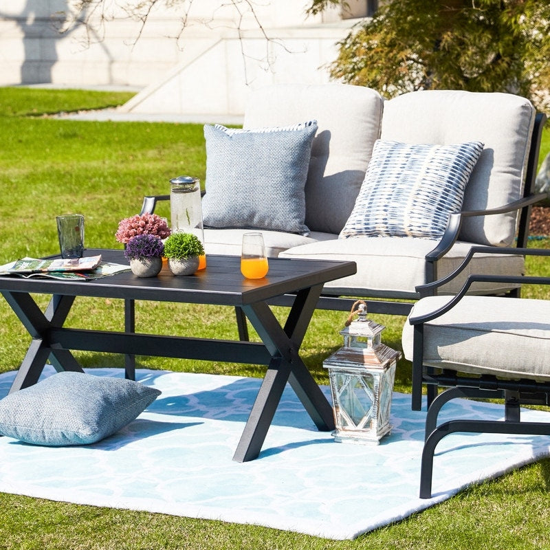 PATIO FESTIVAL Gruppo di divani da esterno a 4 pezzi con cuscini