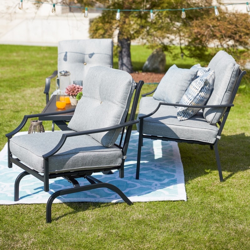 PATIO FESTIVAL Gruppo di divani da esterno a 4 pezzi con cuscini