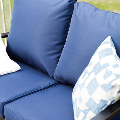 PATIO FESTIVAL Set da conversazione con divano a due posti e sedia a dondolo da esterno da 5 pezzi