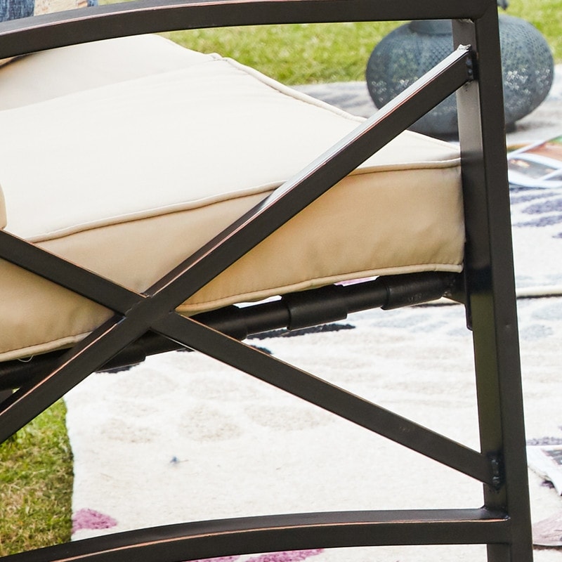 PATIO FESTIVAL Set da conversazione con divano a due posti e sedia a dondolo da esterno da 5 pezzi