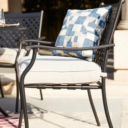 PATIO FESTIVAL Set da pranzo per esterni in acciaio nero da 5 pezzi